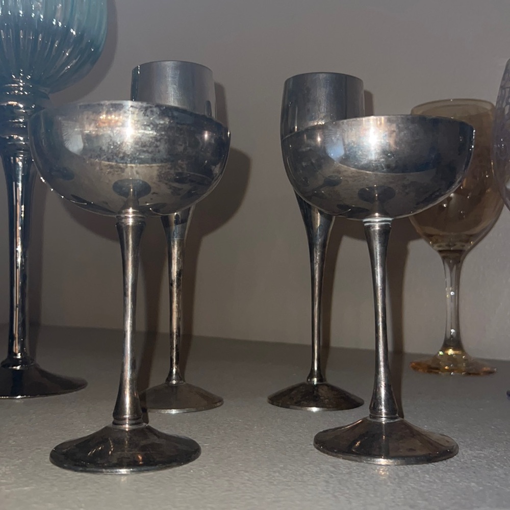 Silver plated antique/vintage goblets